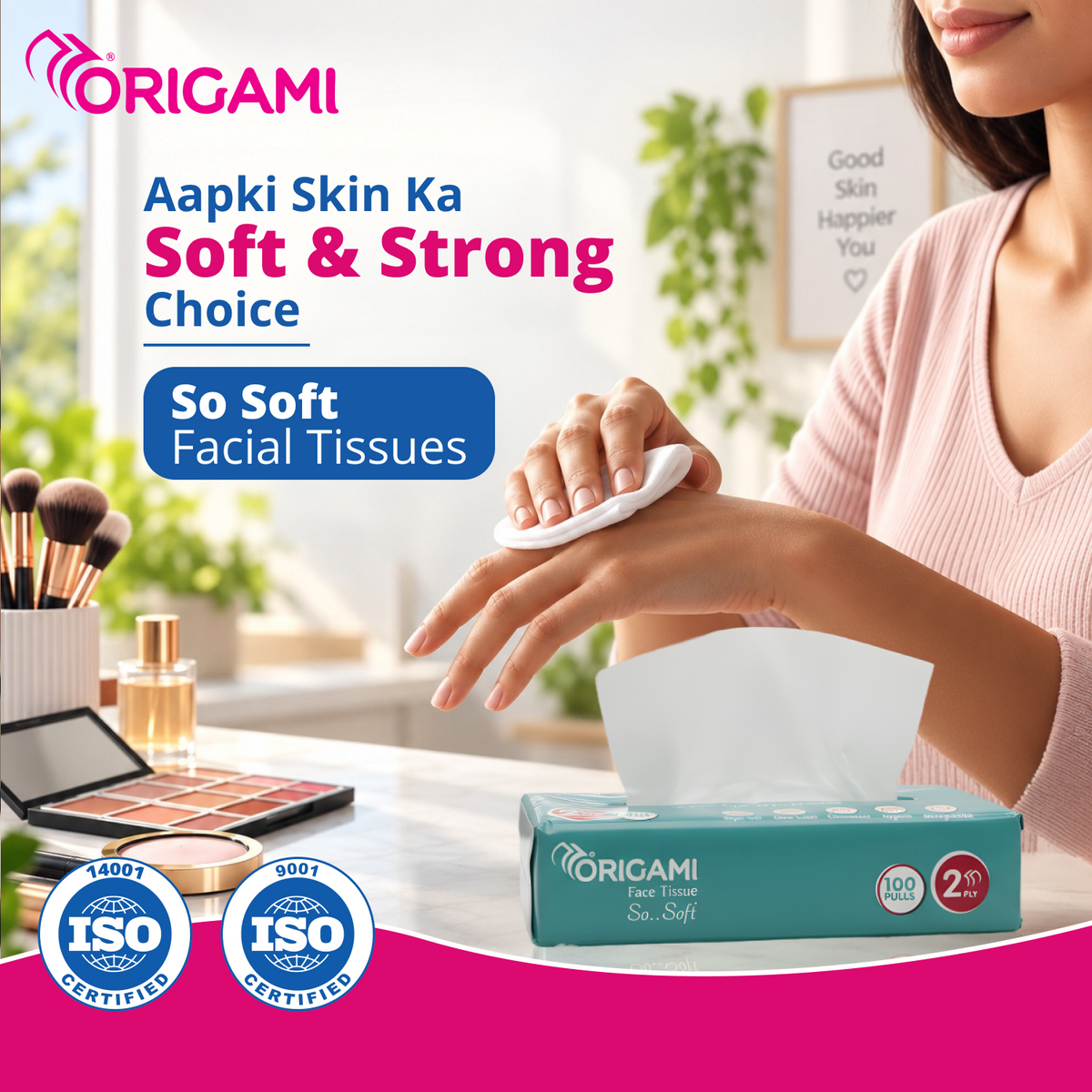 Origami Soft Facial Tissues, Buy 3 Get 3 Free | Pack of 6 | 100 pulls in each pack