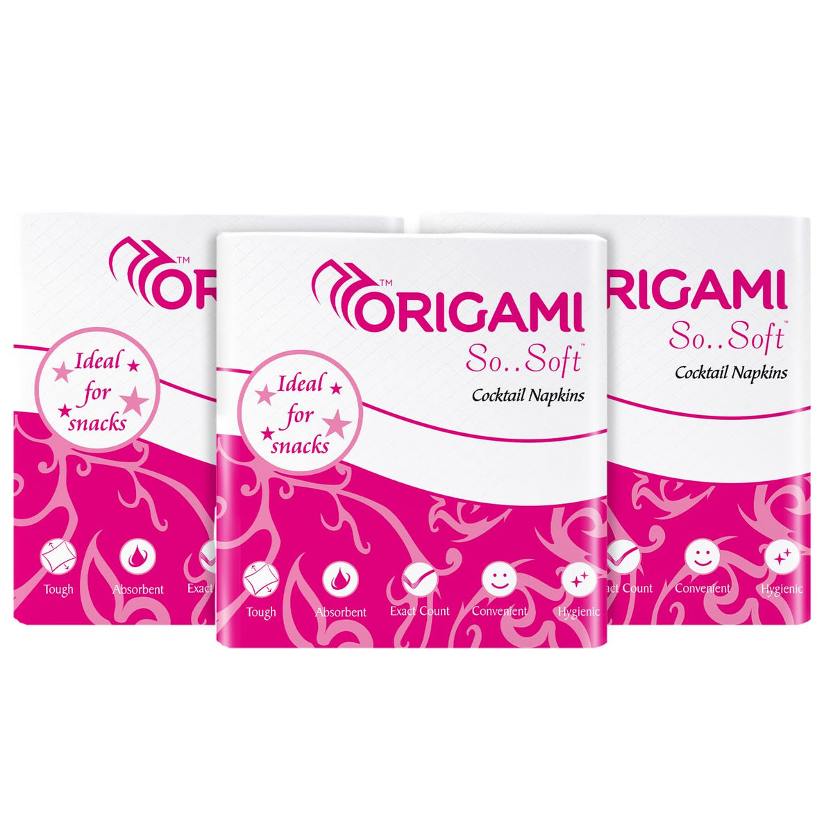 Origami So Soft Plain Napkins | CT | 1 Ply | 100 Pulls Each (Cocktail)