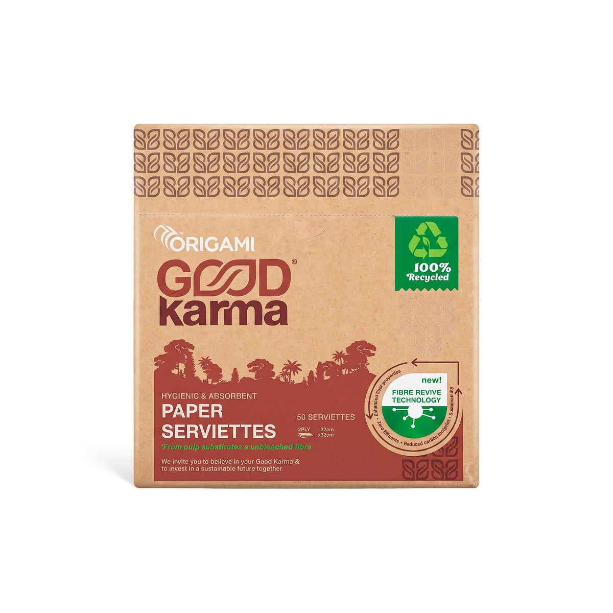 Good Karma Paper Serviettes | 50 Serviettes | 2 Ply | 32cm x 32cm