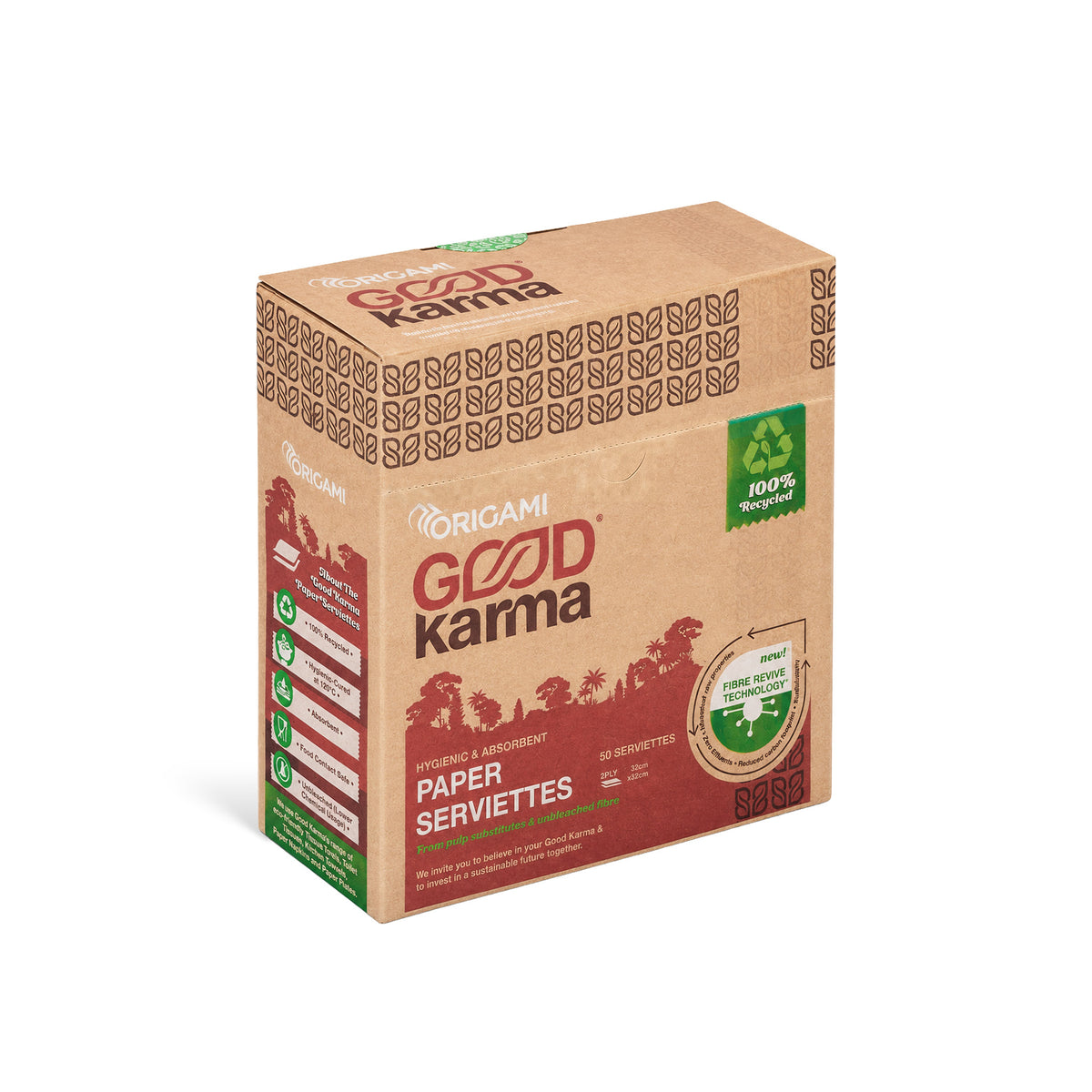 Good Karma Paper Serviettes | 50 Serviettes | 2 Ply | 32cm x 32cm