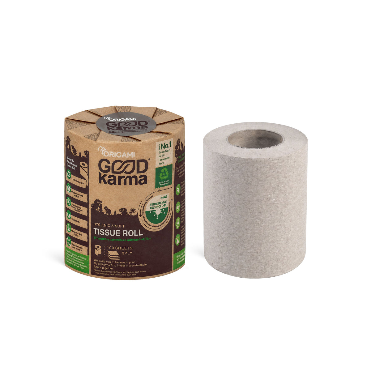 Good Karma Toilet Tissue Roll, 4 in 1, 260 Sheets, 3 Ply, 9.5cm x 10cm