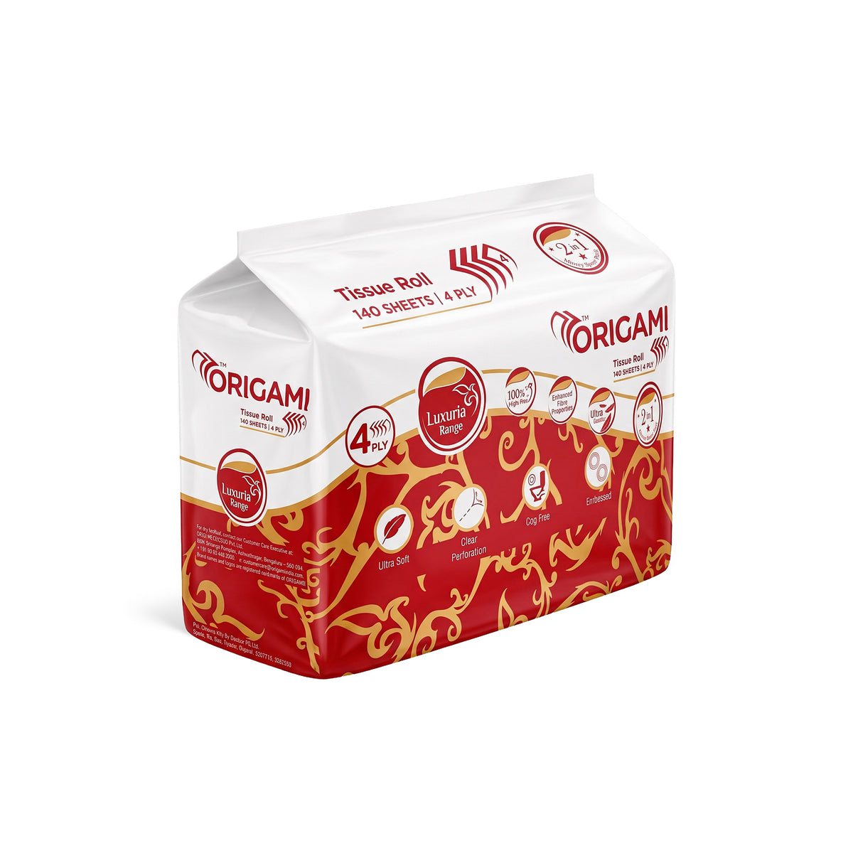 Origami Luxuria Toilet Tissue Paper | 4 Ply | 140 Pulls Each