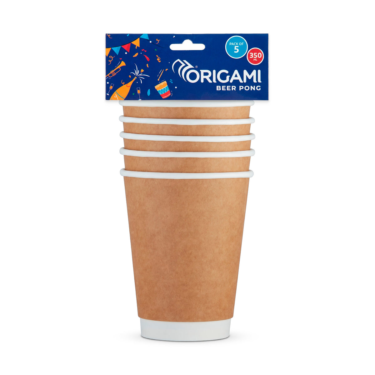 Origami Beer Pong Cups - 350 or 450 ml | Pack of 5 | Disposable Party Cups