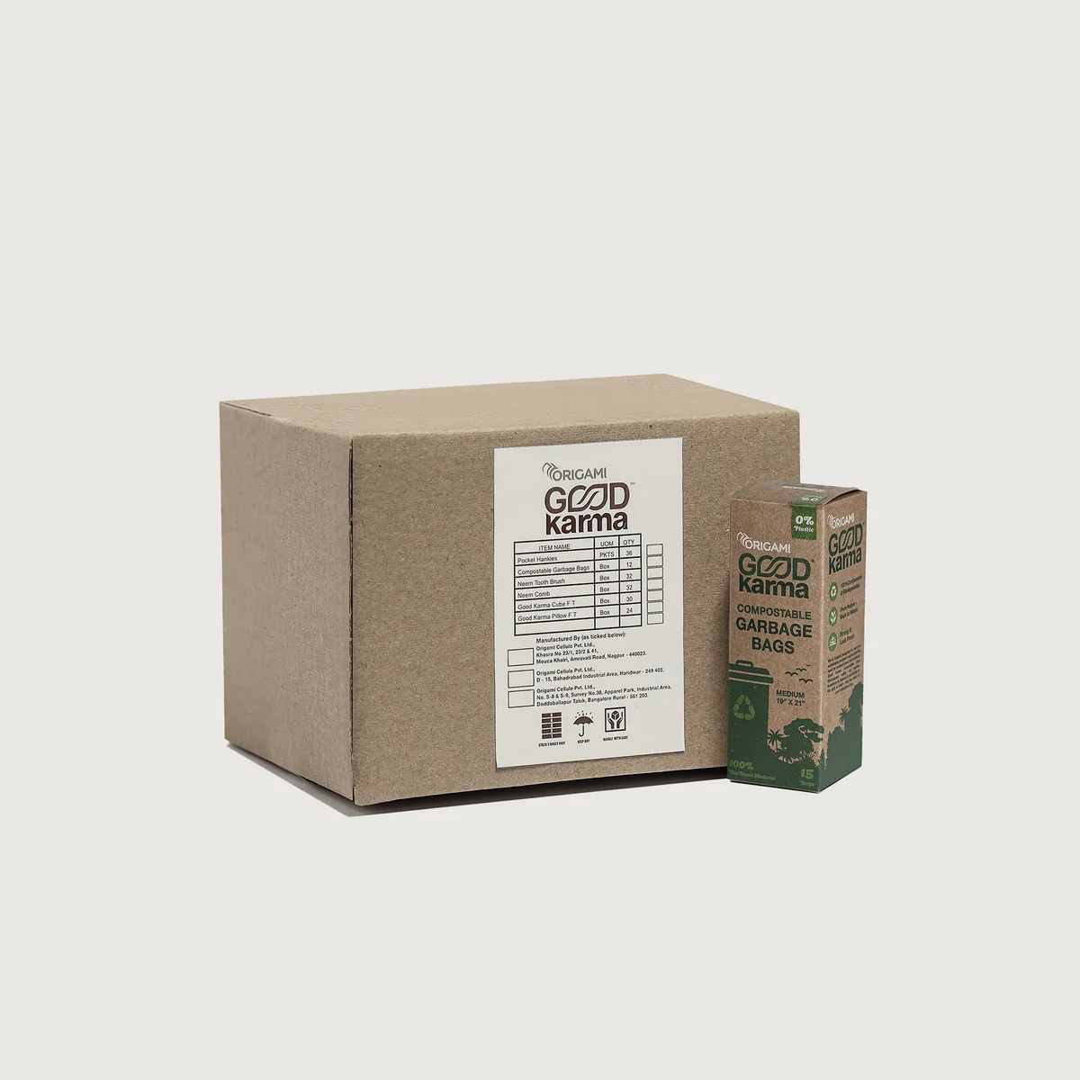 Origami Good Karma Compostable Garbage bags- Medium - Case Pack