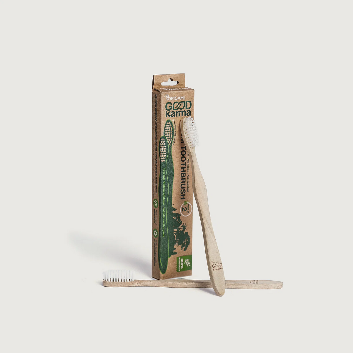 Origami Good Karma Neem Tooth Brush | Soft Bristles - Eco-Friendly with Biodegradable Handle