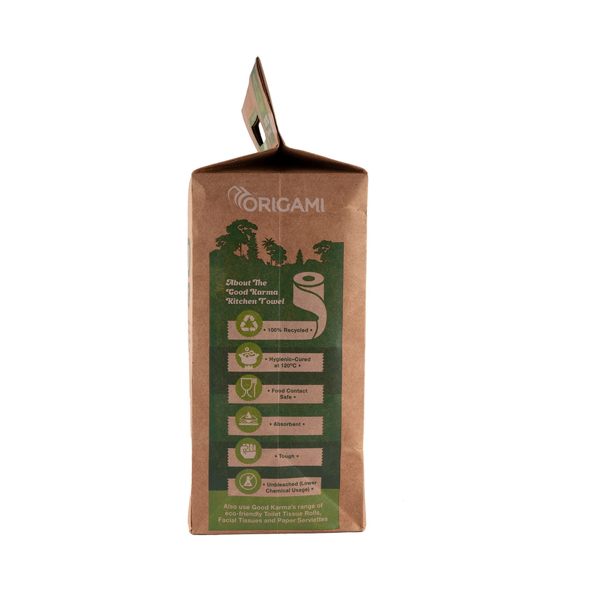 Good Karma 2 Ply Eco Friendly Unbleached Kitchen Tissue Paper Roll | 75 Pulls x 2 Packs