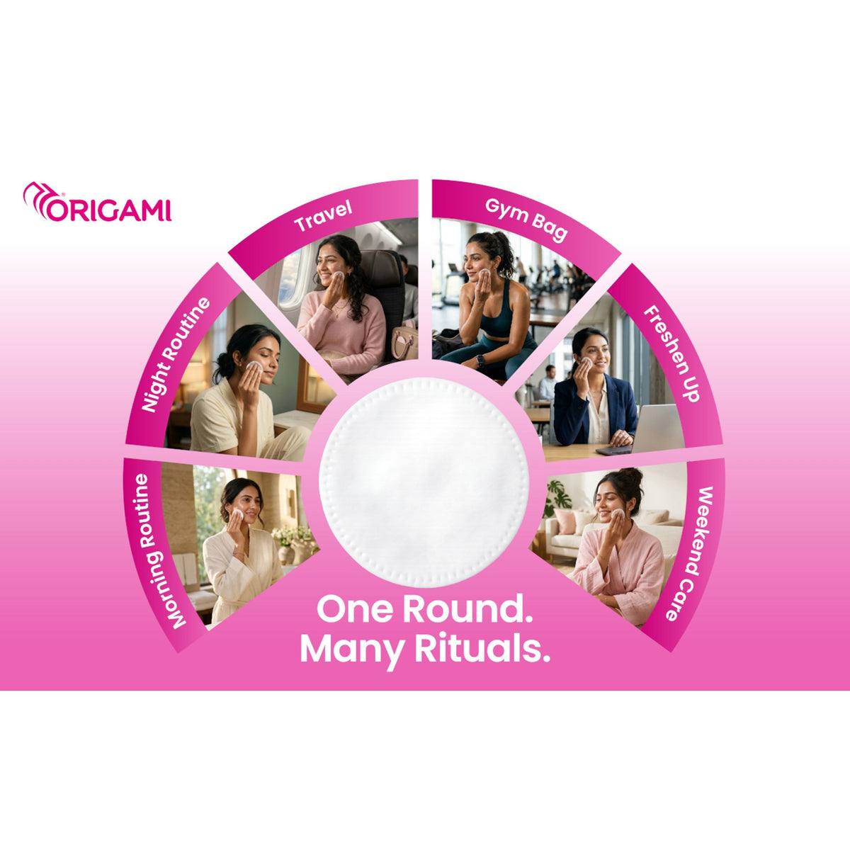 Origami Cotton Pads - 80 Rounds | Made of 100% Pure Ultra Soft Cotton
