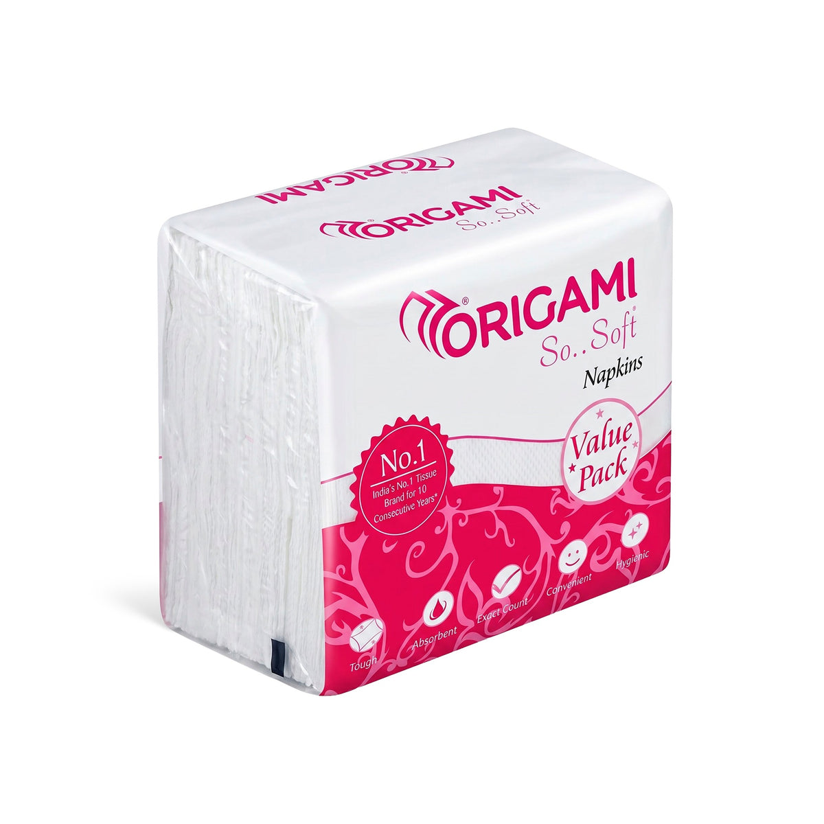 Origami So Soft Plain Napkins | CT | 1 Ply | 100 Pulls Each (Value Pack 100's) Pack of 2