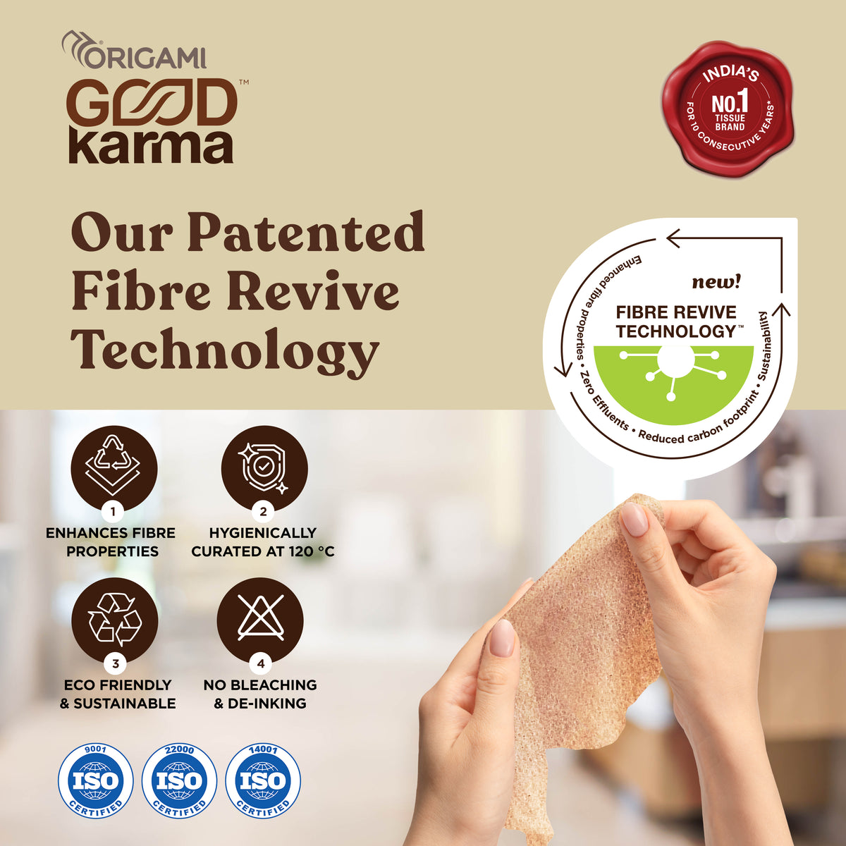 Good Karma Toilet Tissue Roll, 4 in 1, 260 Sheets, 3 Ply, 9.5cm x 10cm