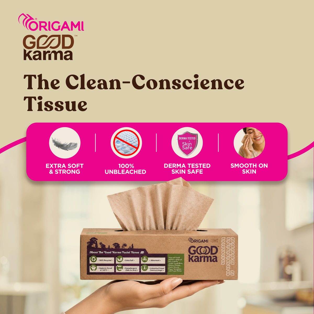 Good Karma Pillow Face Tissue, 50 Pulls, 2 Ply