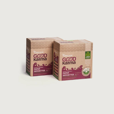 Origami Good Karma Paper 100 Serviettes , 1Ply - Pack of 2 Boxes