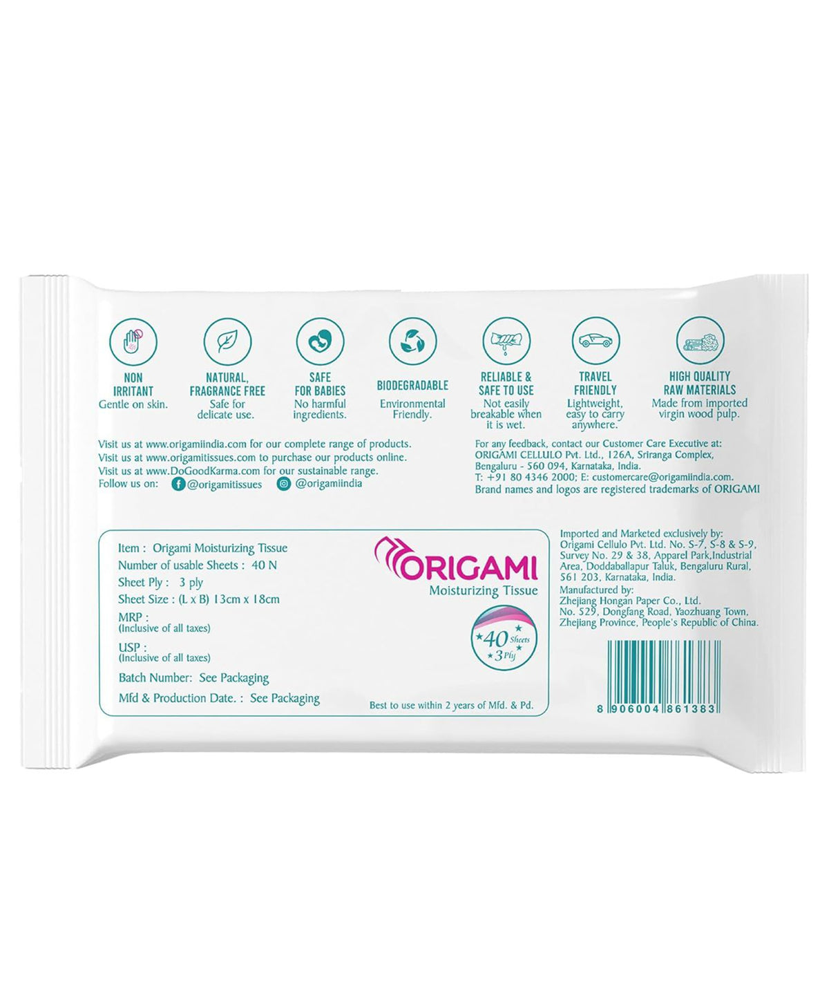 Origami Moisturizing Tissue | 40 Pulls | 3 Ply | Ultra Soft
