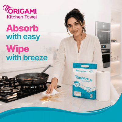 Origami Online Only Kitchen Tissues | 2 Ply | Pack of 6 | 60 Pulls Each