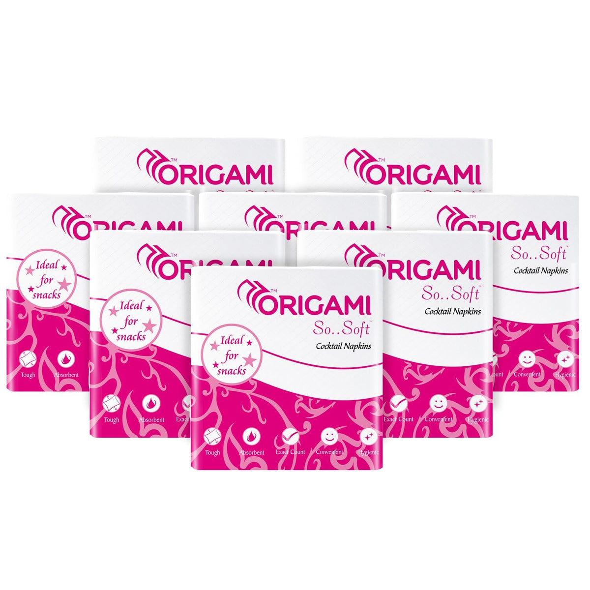 Origami So Soft Plain Napkins | CT | 1 Ply | 100 Pulls Each (Cocktail)
