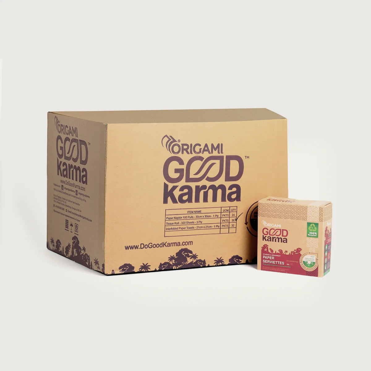 Origami Good Karma Paper 50 Serviettes, 2Ply- Case Pack