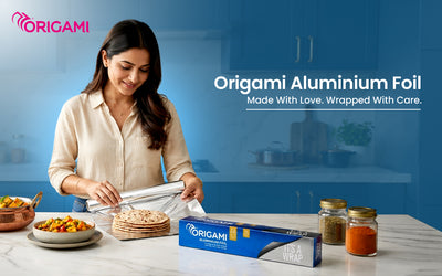 Origami Aluminium Foil, 18 Micron Thick, Heavy Duty Foil for Kitchen, Cooking & Storage