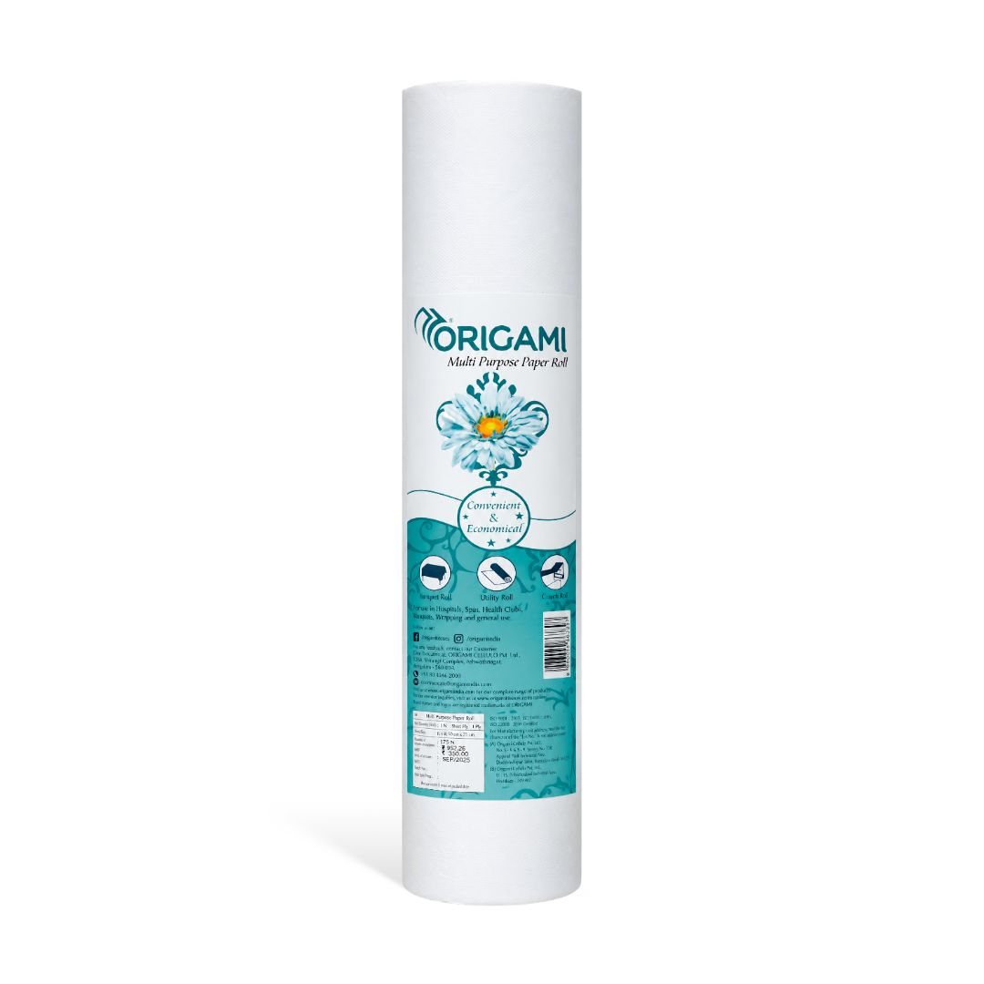 Origami Multipurpose Bed Roll | 1 Ply | 50 m x 50 cm | Disposable Paper Bed Sheet Roll | Hygienic & Economical