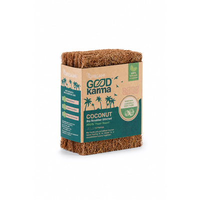 Good Karma Coconut Bio Scrubber - Pack of 4 | Non-Scratch Multipurpose Cleaning Pad