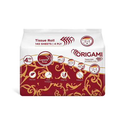 Origami Luxuria Toilet Tissue Paper | 4 Ply | 140 Pulls Each