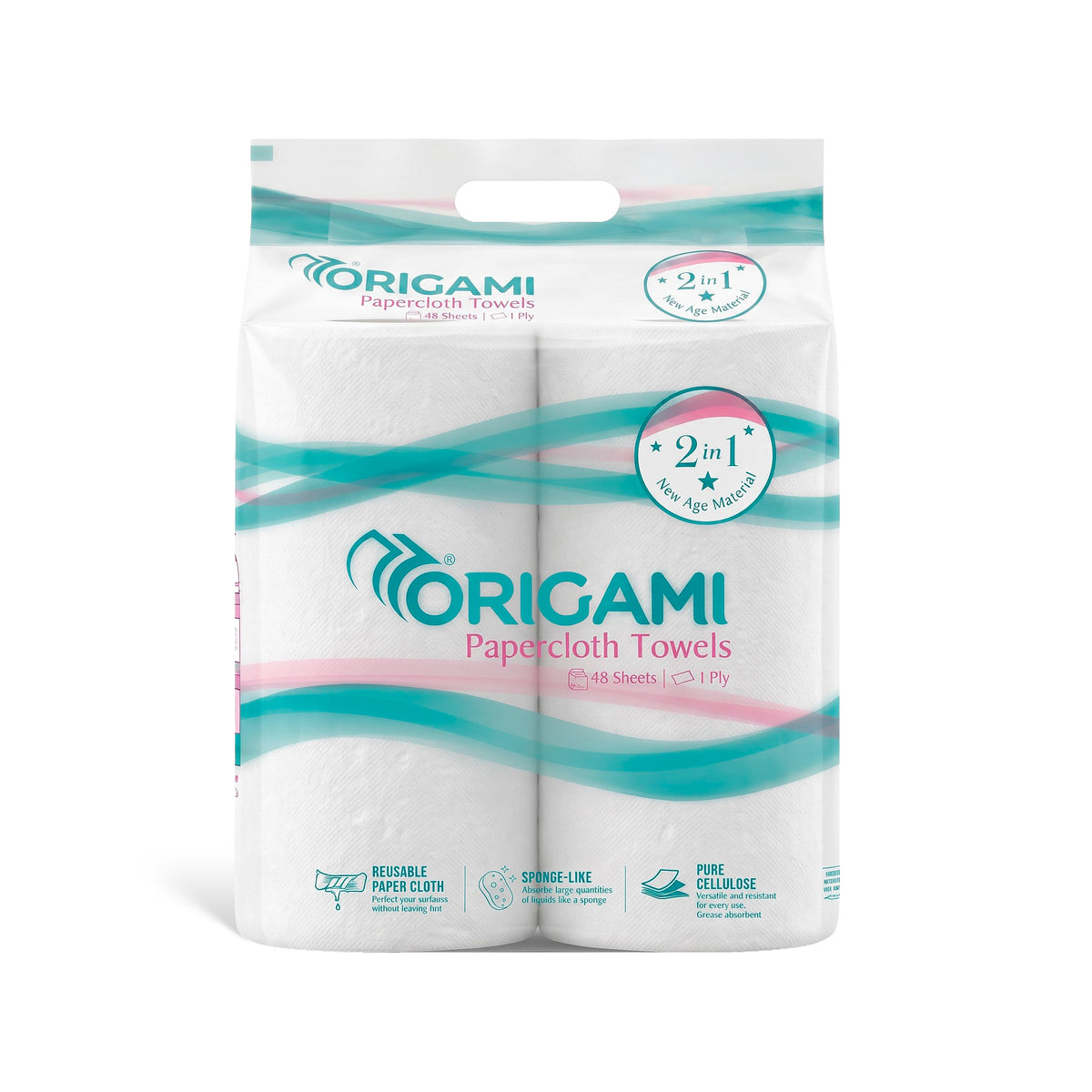 Origami Paper Cloth Towel | 48 Pulls | 1 Ply | Washable and Reusable | 7X Oil and Water Absorption