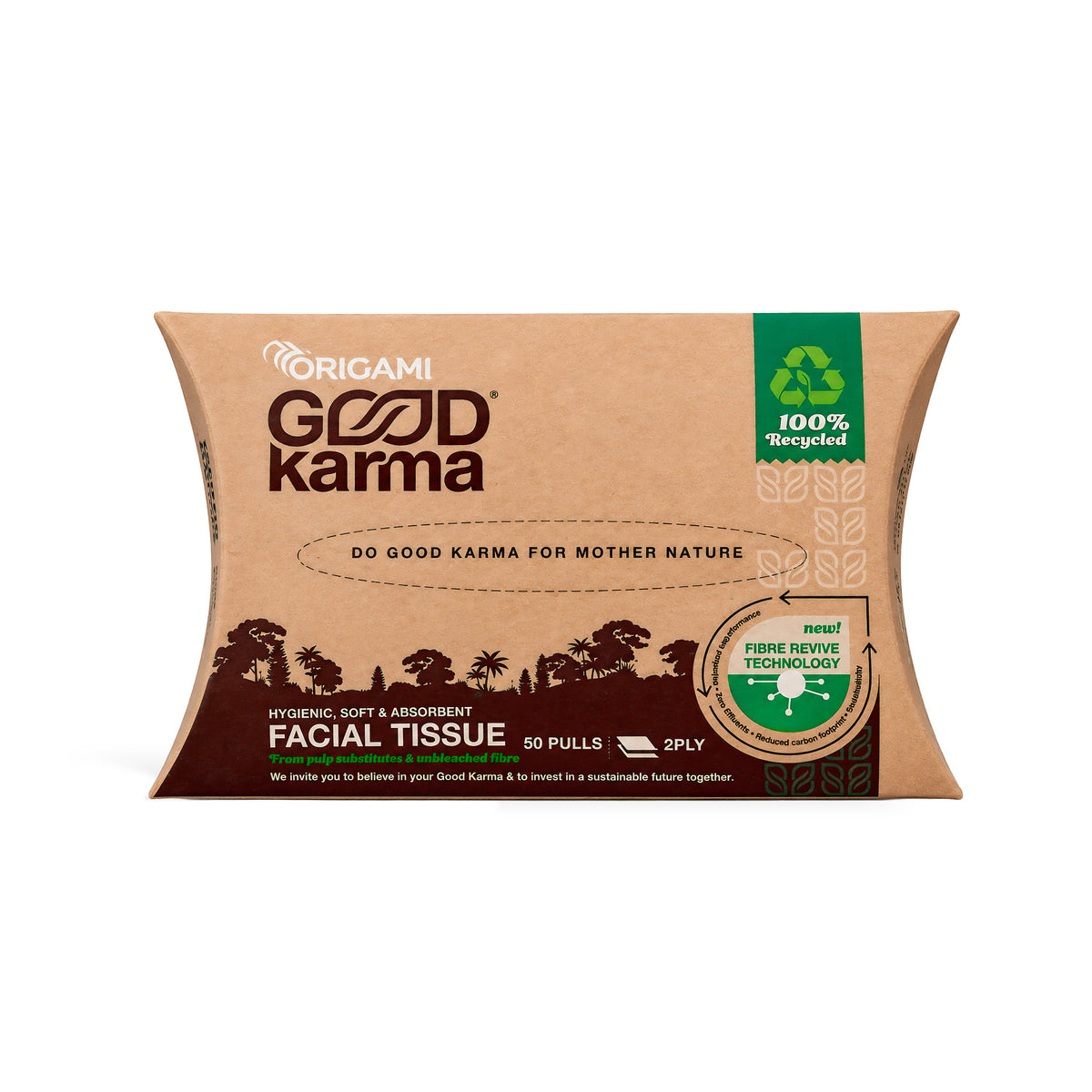 Origami Good Karma Pillow Face Tissue, 50 Pulls, 2 Ply