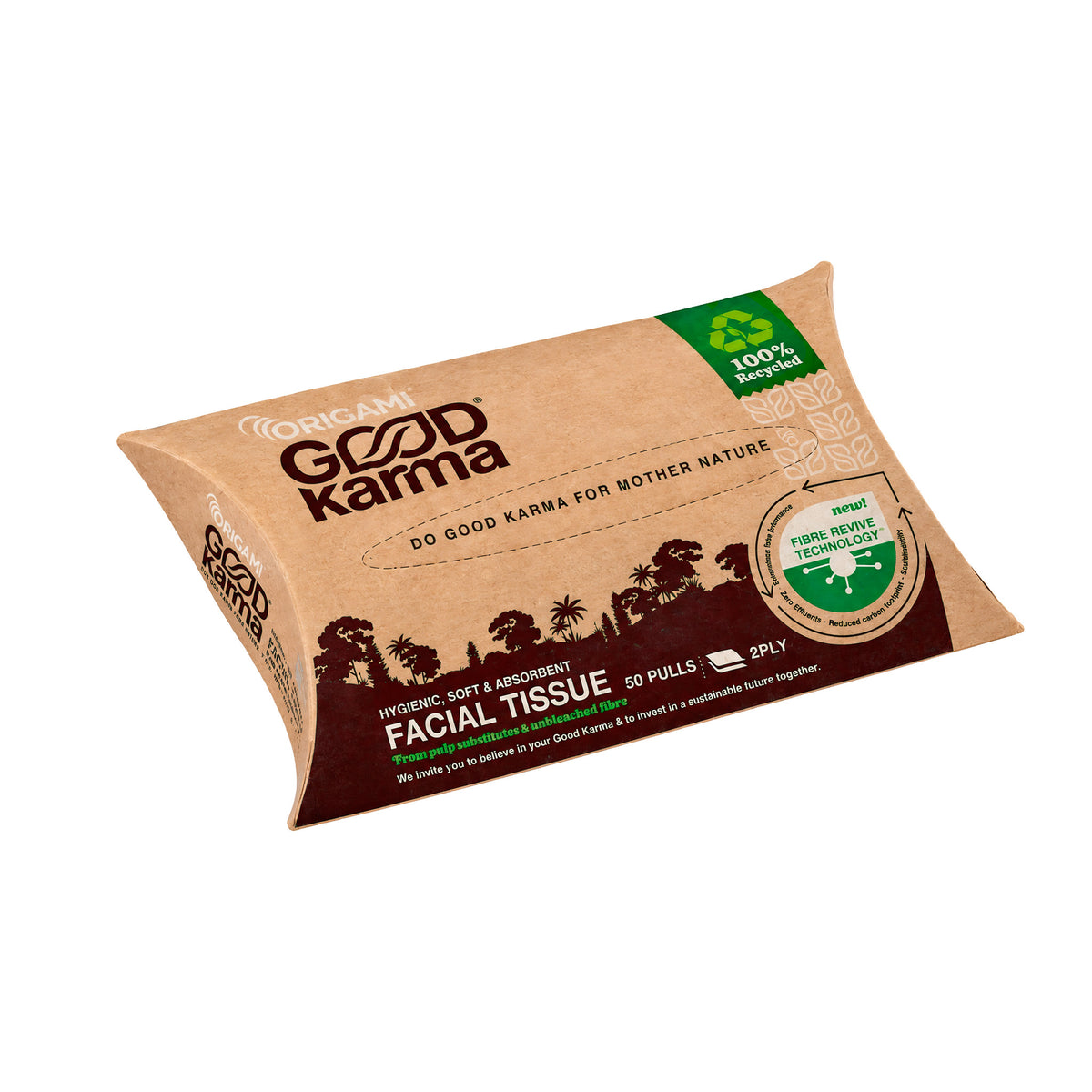 Origami Good Karma Pillow Face Tissue, 50 Pulls, 2 Ply