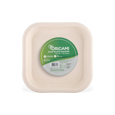 Bio Pulp Plate Square 7 inch | 17cm | 25 Pieces