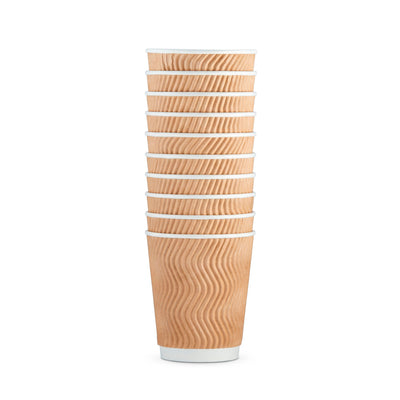 Origami Disposable and Leakproof Party Rippled Paper Cups, | 10N | 250ml