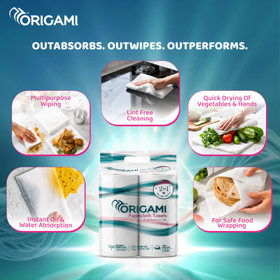 Origami Luxuria Kitchen Tissues | 3 Ply | Pack of 2 | 50 Pulls Each