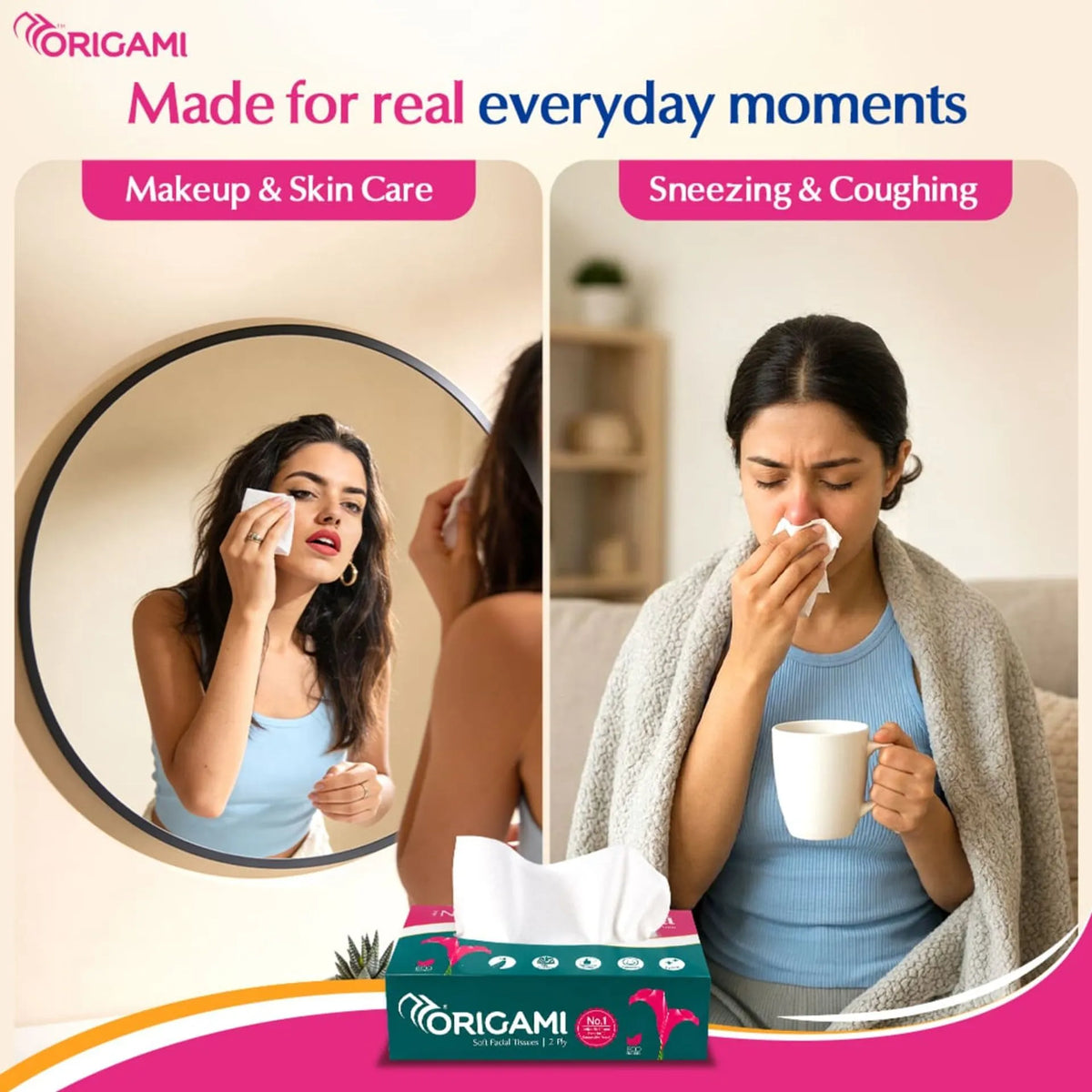 Origami So Soft Face Tissues, 200 Pulls, 2 Ply,