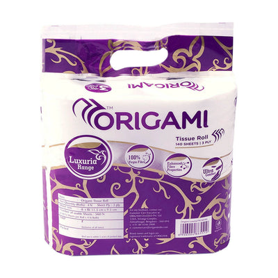 Origami Luxuria Toilet Roll, 140 Pulls, 3 Ply (4 in 1) 11.5cm x 9.5cm