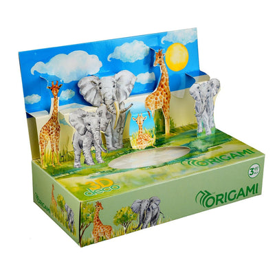 Origami 3D Pop up Face Tissues, 60 Pulls, 3 Ply, 20cm x 20cm