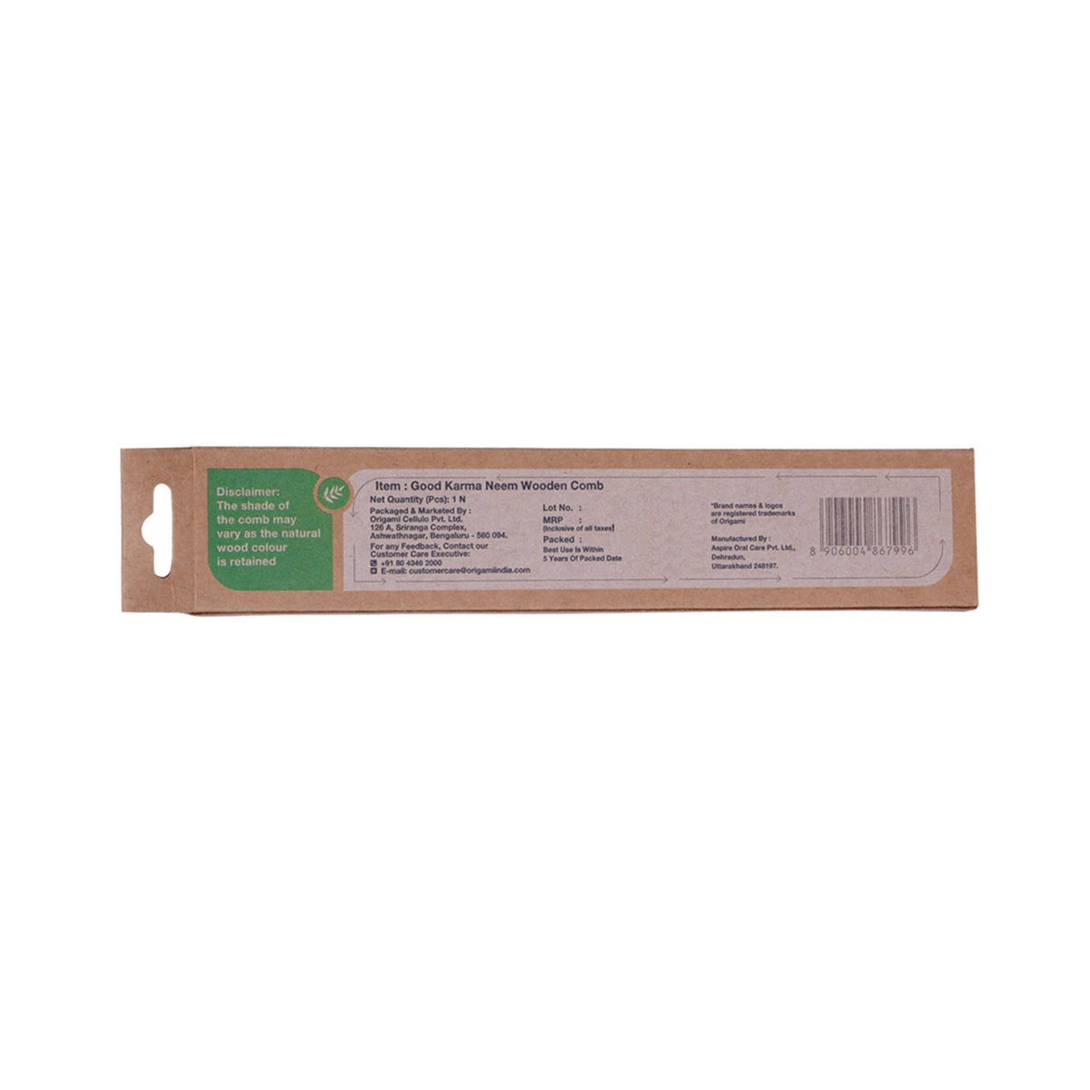 Good Karma Neem Wooden Comb for Women and Men