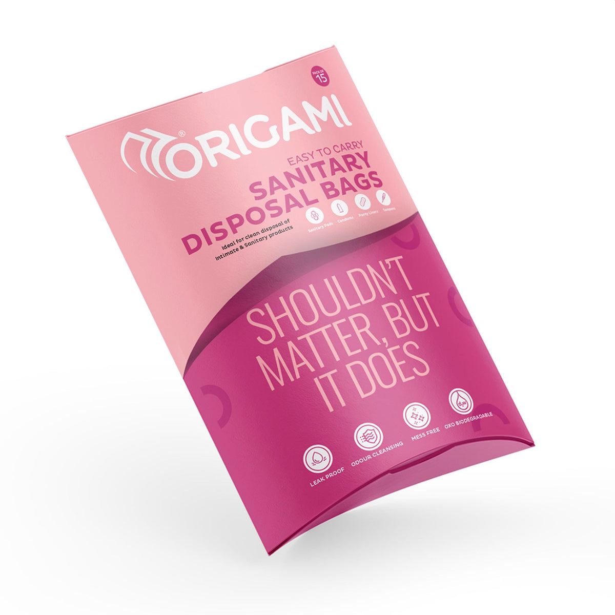 Origami Disposal Bag for Sanitary Pads, Baby Diapers, Panty Liner, Tampons, Condoms | 12.5cm x 23.5cm | 15N