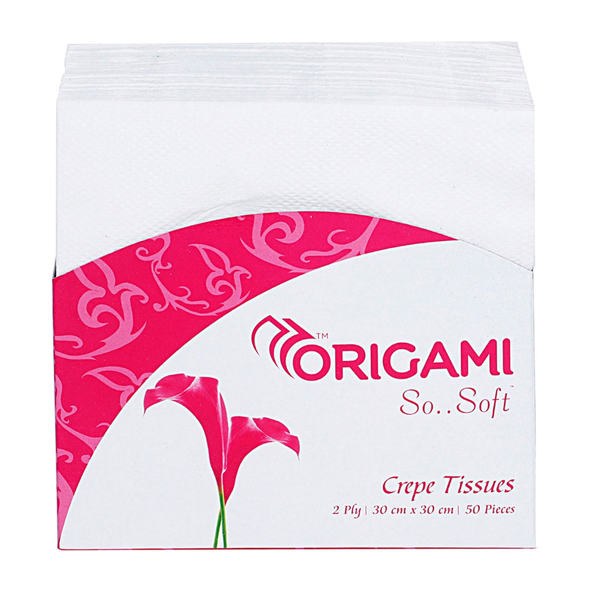 Origami So Soft Napkins (Table-Top) | 50 Serviettes | 2 Ply | Plain | 30cm x 30cm
