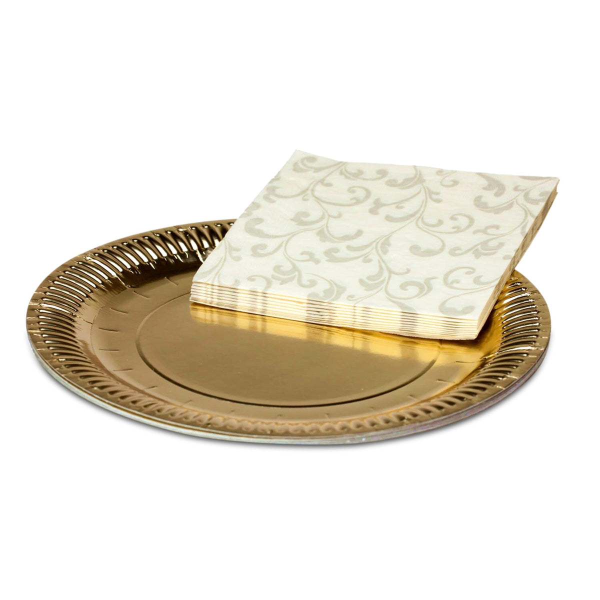 Origami Plates and Napkins Combo | 10 Plain Plates (28 cm) and 10 Printed Napkins (32 cm)