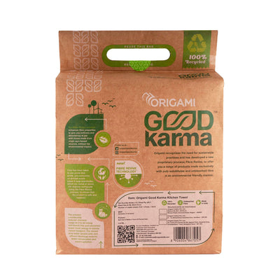Good Karma 2 Ply Eco Friendly Unbleached Kitchen Tissue Paper Roll | 75 Pulls x 2 Packs