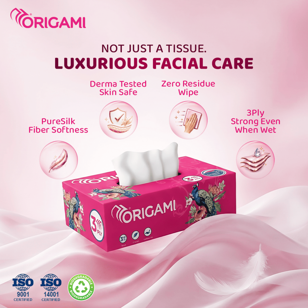 Luxuria Face Tissues, 100 Pulls, 3 Ply, 20cm x 20cm