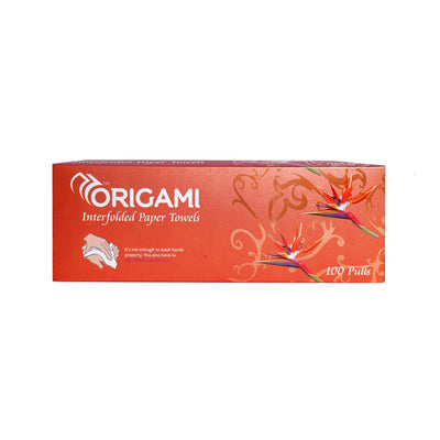 Origami Interfolded Paper Towels | 100 Pulls | 1 Ply | 21cm x 21cm