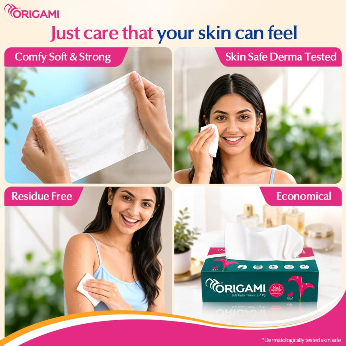 Origami So Soft Face Tissues, 200 Pulls, 2 Ply,