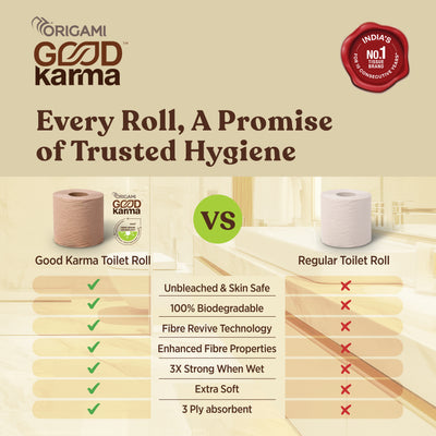 Good Karma Toilet Tissue Roll, 4 in 1, 260 Sheets, 3 Ply, 9.5cm x 10cm