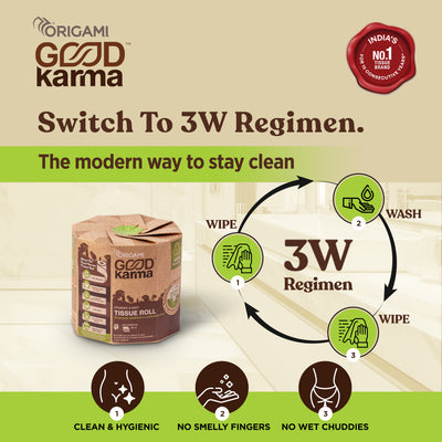 Good Karma Toilet Tissue Roll, 4 in 1, 260 Sheets, 3 Ply, 9.5cm x 10cm