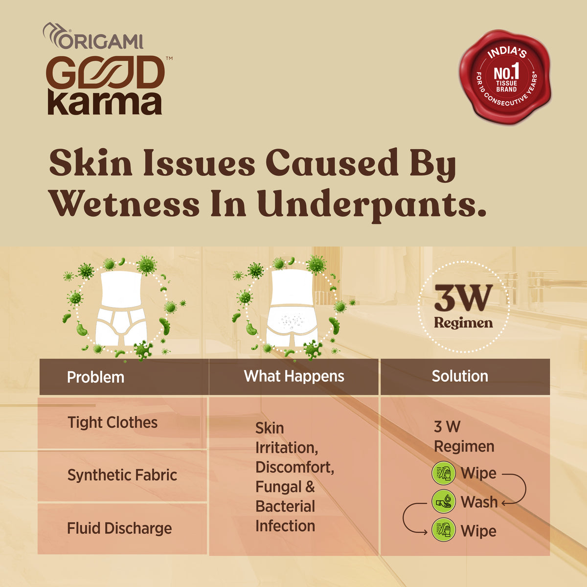 Good Karma Toilet Tissue Roll, 4 in 1, 260 Sheets, 3 Ply, 9.5cm x 10cm