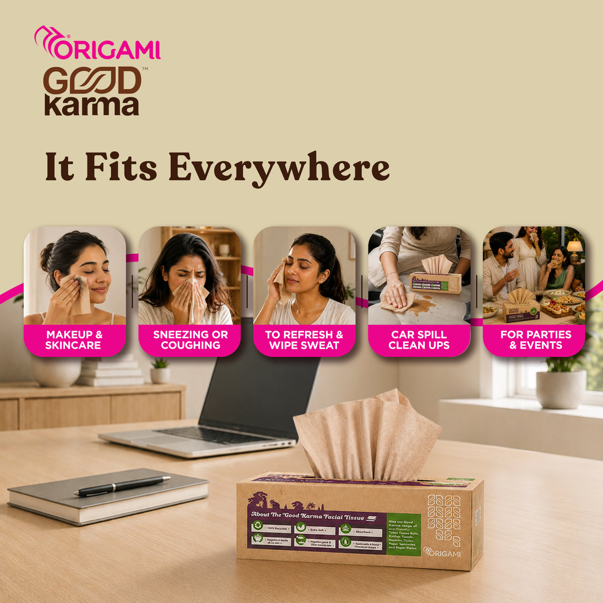 Good Karma Pillow Face Tissue, 50 Pulls, 2 Ply